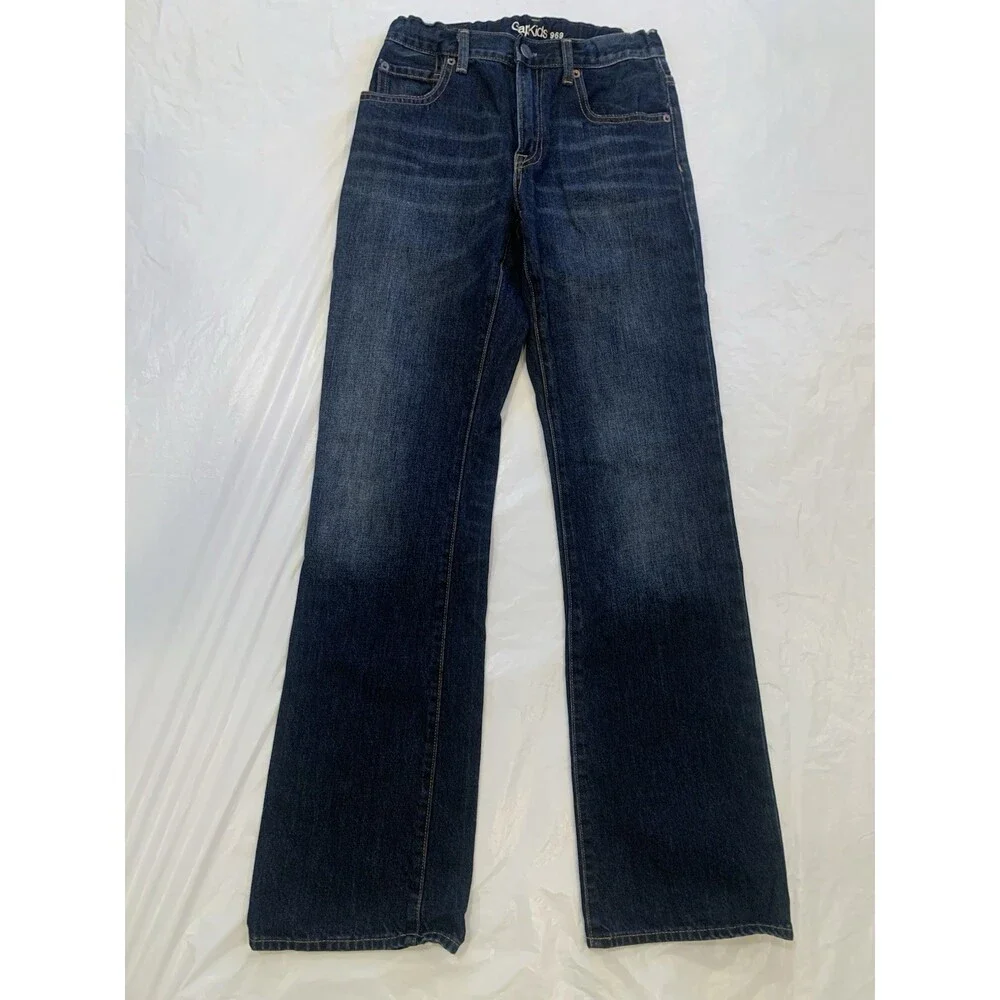 Gap Kids Jeans Boy's Size 16 Blue Dark Wash Bootcut Adjustable Waist
